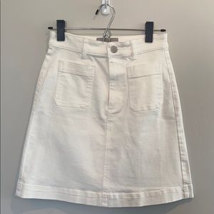 Everlane white denim skirt